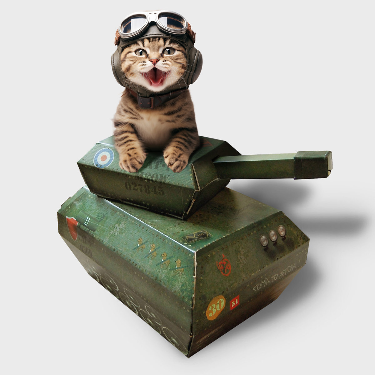 猫ハウス SUCK UK キャットハウス タンク ( ペットハウス ハウス 猫用 ペット用 かわいい ねこハウス ペット用品 トンネル 穴 あな ダンボール 段ボール 組み立て式 )