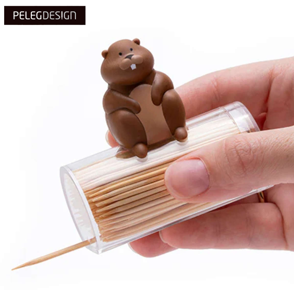 つまようじ入れ Peleg Design Woody ピックホルダー ビーバー ( 爪楊枝ケース ようじ入れ 楊枝入れ つまようじ ケース 卓上用品 ピックケース おしゃれ かわいい 動物 デザイン 1本ずつ出る )
