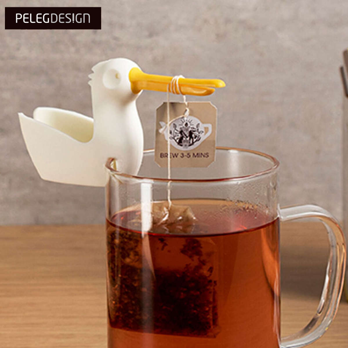 ティーバッグ 収納 Peleg Design ペリカップ ティーバッグホルダー ( ティートレー ティーバッグトレー ティバッグ置き 皿 シリコン ペリカン インフューザーホルダー カップに掛けられる かわいい ユニーク キッチン雑貨 )