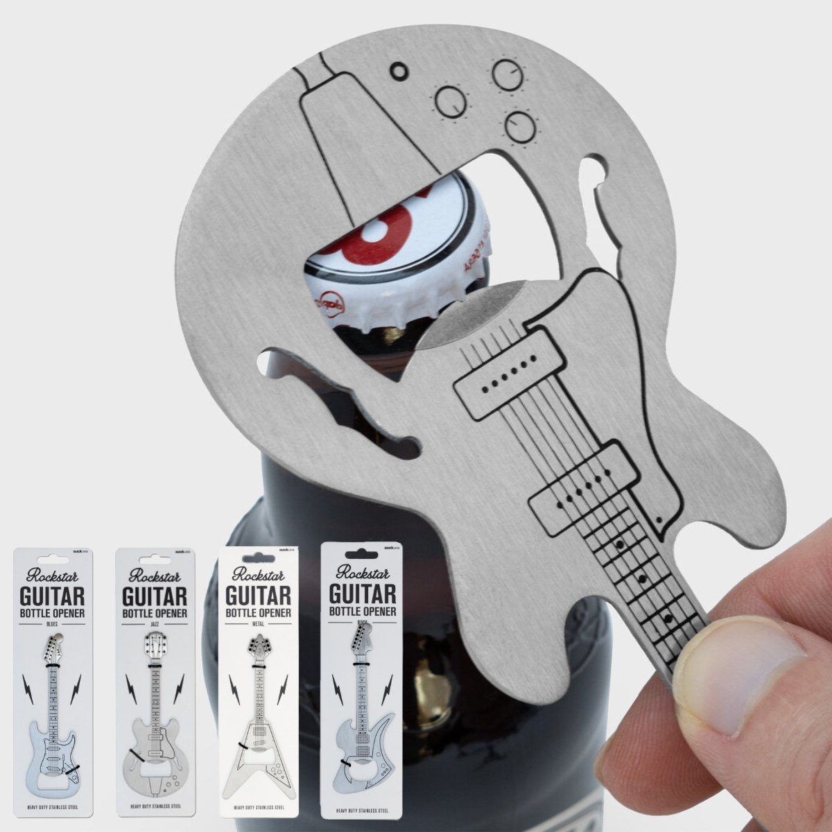 ボトルオープナー SUCK UK ギターボトルオープナー ( 栓抜 オープナー せん抜き 瓶ビール 栓開け 瓶 蓋 ビン 開栓 ステンレス製 キッチン 料理用 キッチンツール キッチングッズ おしゃれ ) 【メタル】