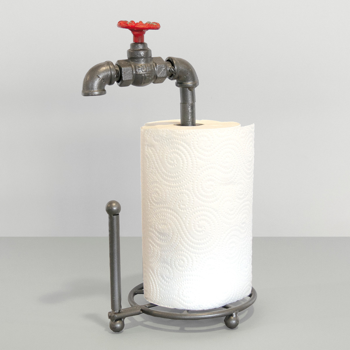 キッチンペーパースタンド balvi キッチンペーパーホルダー パイプライン ( ペーパーホルダー ペーパースタンド ロールスタンド 置き型 ロールペーパーホルダー キッチンペーパー スタンド ホルダー 立て 縦置き おしゃれ デザイン )