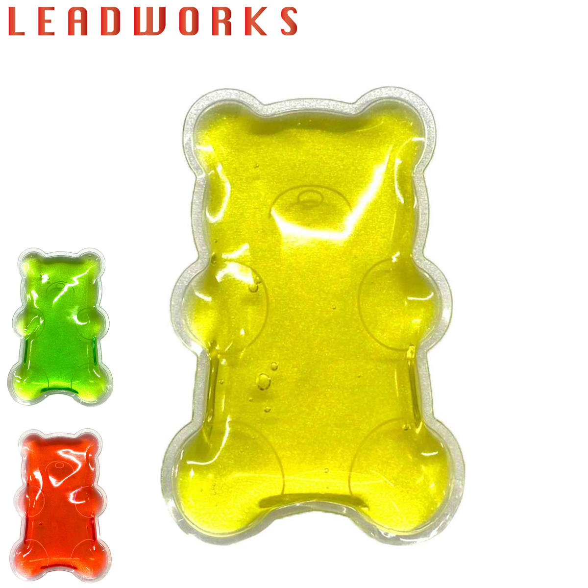LEADWORKS アイスパック 保冷パック グミベア 保冷 お弁当 食品 （ レッドワークス 保冷剤 弁当箱 ランチ小物 ランチ 弁当 お弁当グッズ ランチグッズ ダイカット かわいい お弁当用 繰り返し ） 【レッド】