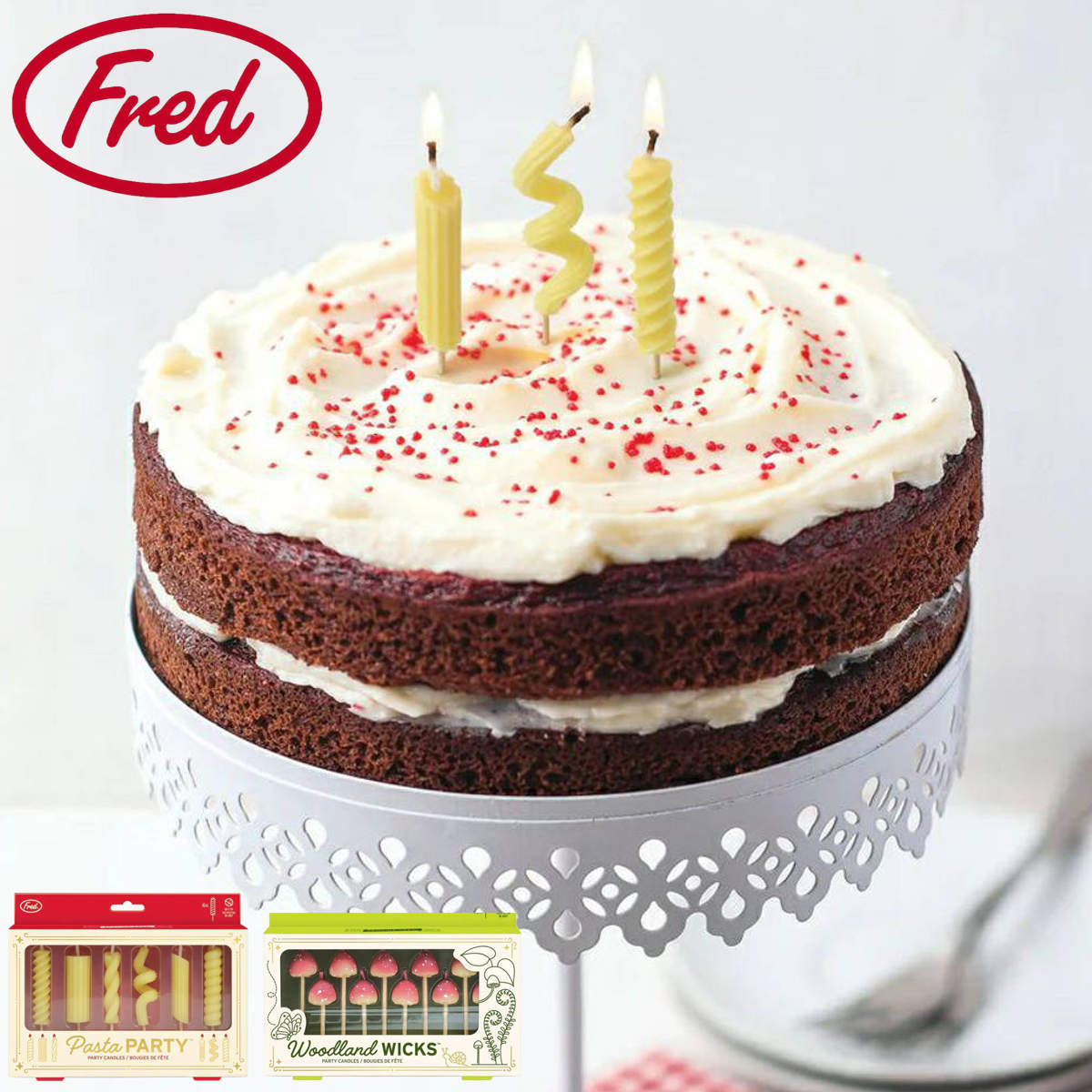 Fred キャンドル パーティー 食べ物 オシャレ お祝い （ フレッド パスタ きのこ 誕生日 ケーキ ロウソク かわいい バースデーキャンドル バースデーケーキ 誕生日会 ケーキ用 飾り おもしろ ） 【きのこ】