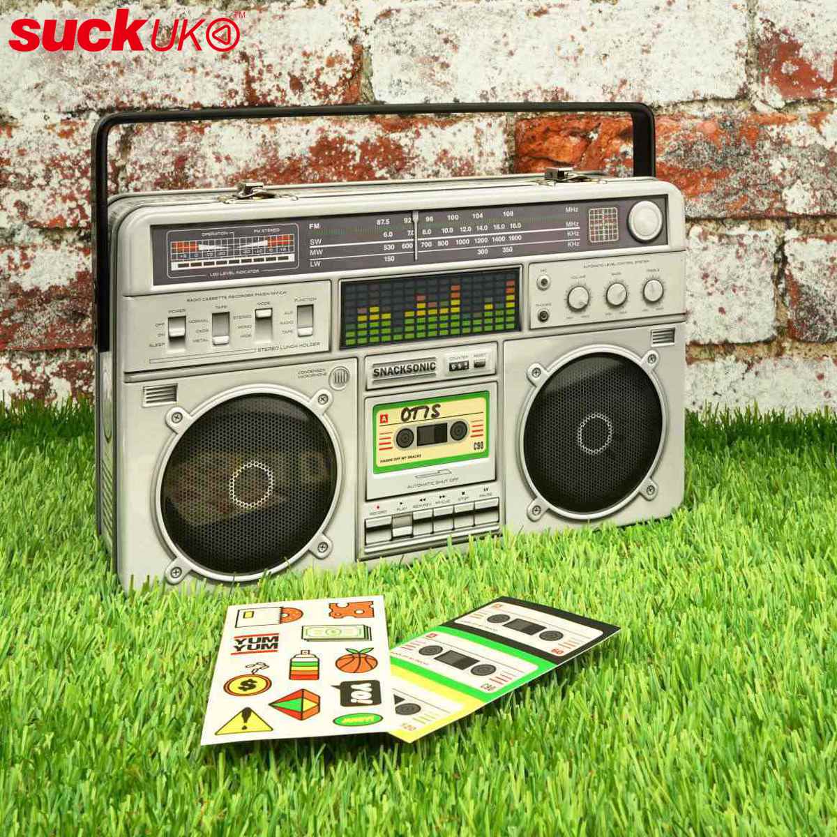 ケース ボックス ラジカセ SUCK UK 小物入れ オーガナイザー レトロ （ サックユーケー 収納ケース ラジカセ風 ステッカー付 インテリア かわいい 雑貨 収納 デザイン おもちゃ収納 飾る オブジェ グッズ 景品 プレゼント ギフト ）
