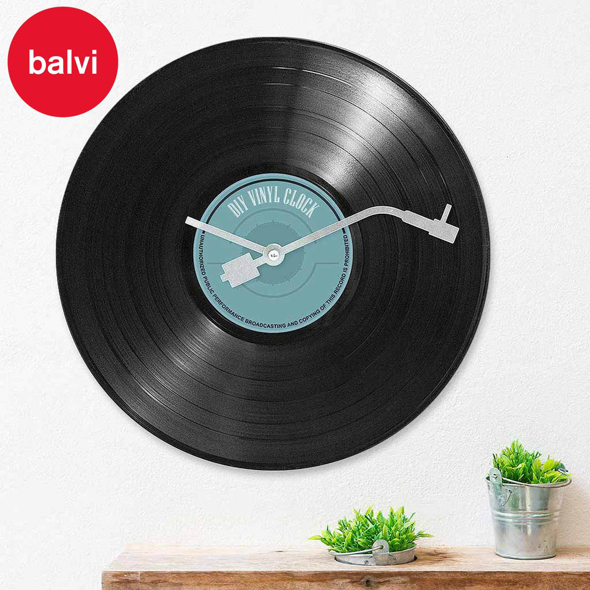 時計 壁掛け時計 balvi レコードクロック DIY （ バルビ 掛け時計 ウォールクロック アナログ 壁 かけ時計 掛時計 レコード パーツのみ オリジナル 作る 時計キット 工作 おしゃれ とけい クロック 壁掛け インテリア ）