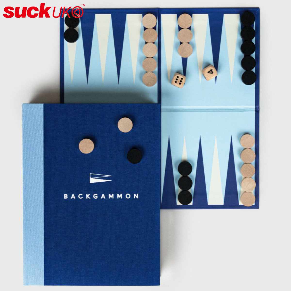 SUCK UK 西洋すごろく ゲーム Coffee Table Book バックギャモン （ サックユーケー 木製 インテリア プレゼント ギフト おもちゃ 玩具 2人プレイ 対戦 駒 飾る 飾り 遊べる 雑貨 頭脳戦 脳トレ おしゃれ かわいい ）