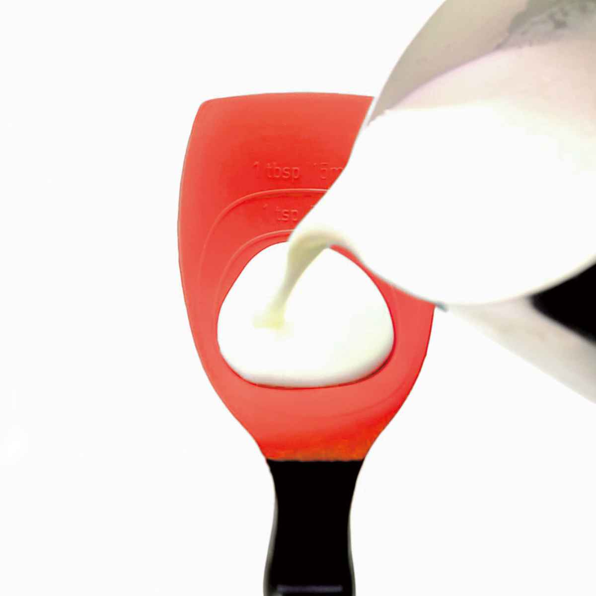 シリコーンスプーン dreamfarm Supoon ( 調理スプーン 計量スプーン メジャースプーン 大さじ 小さじ ソース メモリ付き 先端が浮く 便利 キッチンツール シリコン製 ) 【ブラック】 ブラック