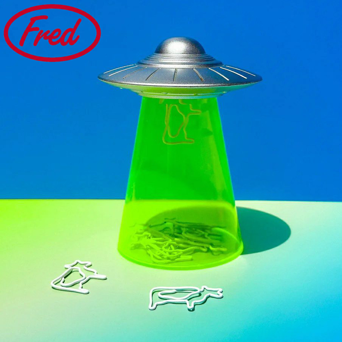 クリップ Fred UFO 牛 プレゼント （ フレッド クリップホルダー 事務用品 収納 デスク デスク収納 卓上収納 小物収納 おしゃれ おもしろ インテリア オブジェ 机 つくえ 雑貨 ）