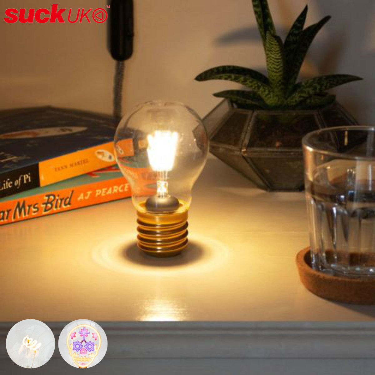 ランプ 照明 SUCK UK コードレス バルブランプ ( サックユーケー 持ち運び インテリア 充電式 おしゃれ 部屋 子ども部屋 寝室 電球 ドクロ スカル かわいい ネオン風 飾り ) 【スカル】