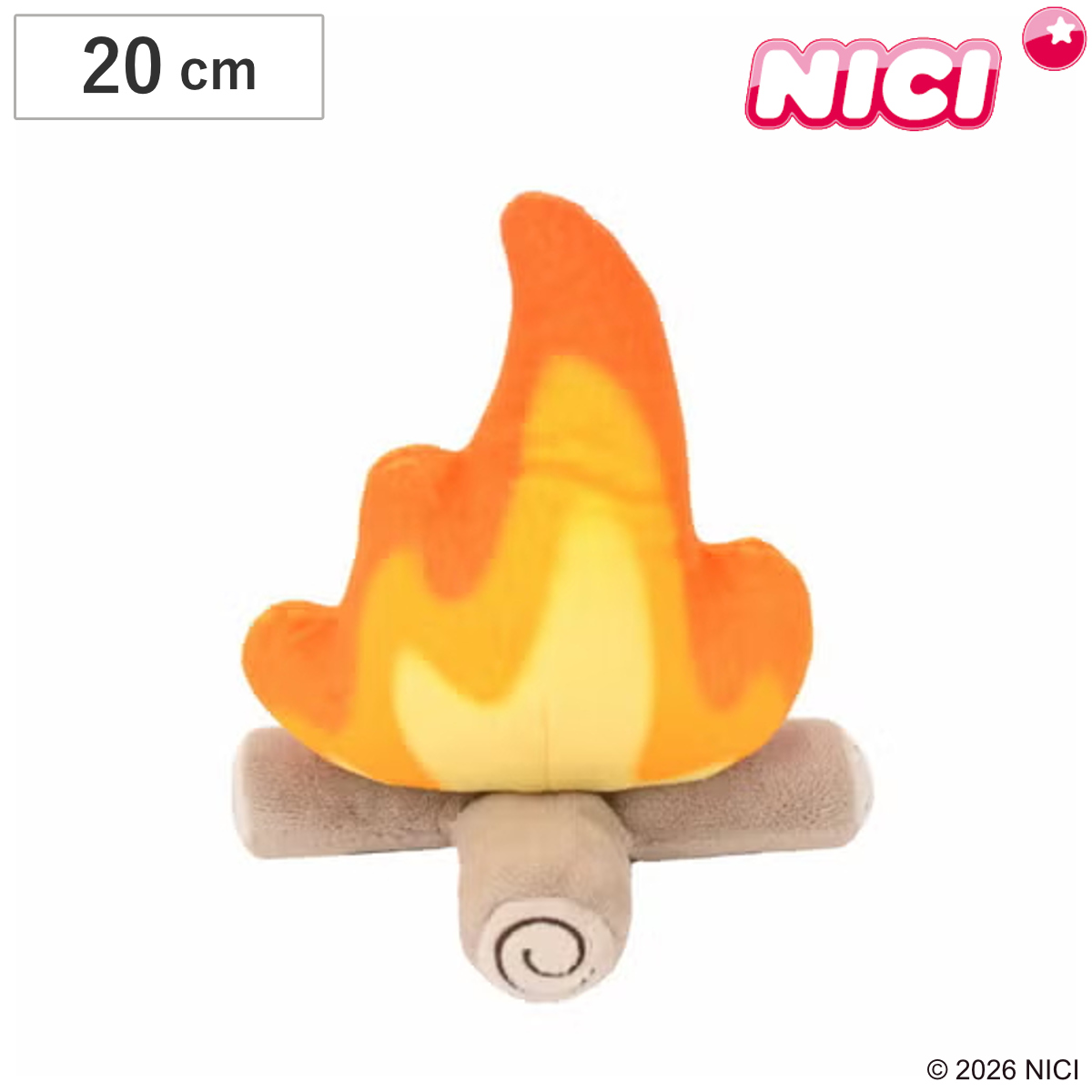 NICI ボンファイアー 20cm ぬいぐるみ GREEN 火 （ ニキ 焚火 焚き火 クッション ふわふわ かわいい オブジェ キャンプファイヤー キャンプ グッズ ヌイグルミ 縫いぐるみ インテリア おしゃれ 癒し アイテム 焚火モチーフ 人気 ）