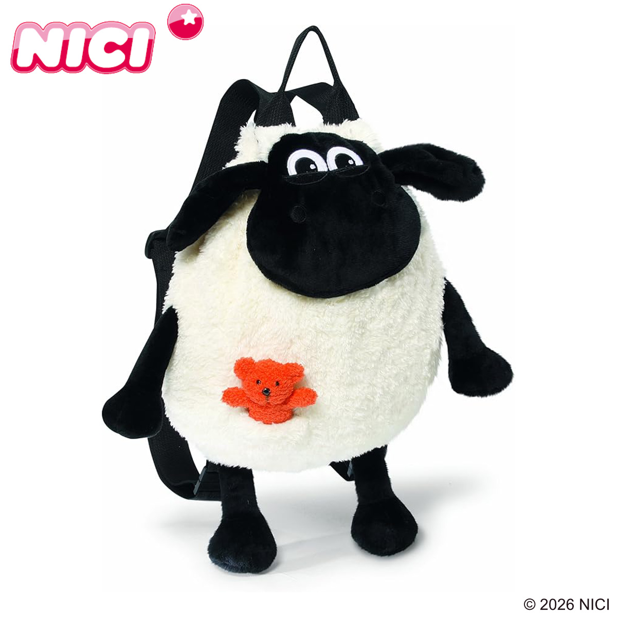 NICI ティミー バックパック リュックサック ひつじのショーン （ ニキ ぬいぐるみ リュック ベビー 子供用 おでかけグッズ 男の子 女の子 動物 ひつじ 羊 バッグ ベビーリュック ミニリュック 子ども キッズ プレゼント かわいい ）