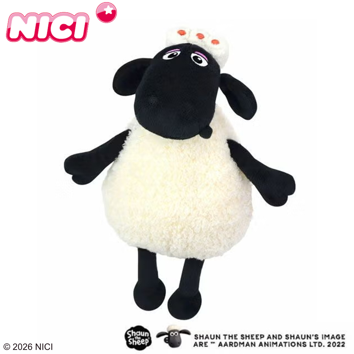 NICI ティミーママ クラシック 25cm ぬいぐるみ ひつじのショーン （ ニキ ヌイグルミ ふわふわ アニマル グッズ かわいい キャラクター もこもこ 縫いぐるみ 人形 ぬい撮り おもちゃ 玩具 子ども 女の子 男の子 白黒 プレゼント ）