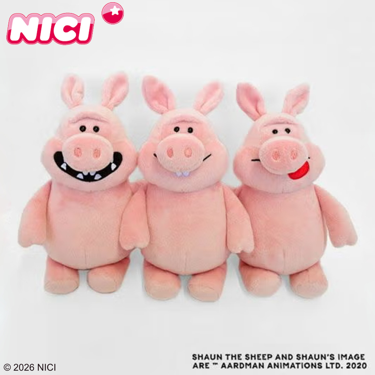 NICI イタズラブタ クラシック 25cm ぬいぐるみ ひつじのショーン （ ニキ ヌイグルミ ぶた ふわふわ アニマル グッズ かわいい キャラクター もこもこ 縫いぐるみ 人形 ぬい撮り おもちゃ 玩具 子ども 女の子 男の子 プレゼント ） 【smile】