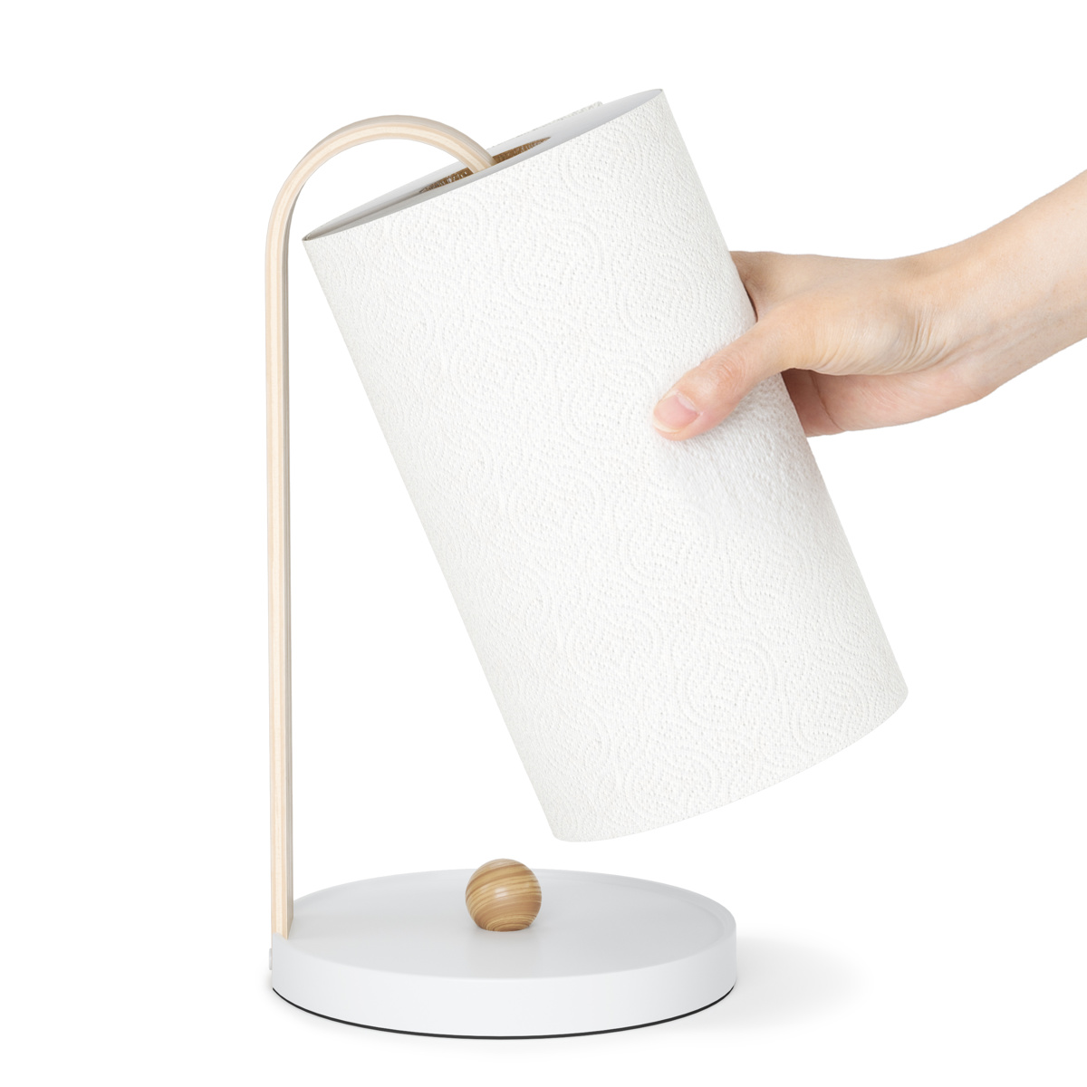 Umbra キッチンペーパーホルダー ベルウッド ペーパータオルホルダー ( アンブラ ペーパーホルダー ペーパースタンド ロールスタンド ロールペーパーホルダー キッチンペーパー スタンド ホルダー 立て 縦置き 片手 おしゃれ ) 【ウォールナット×ブラック】 ウォールナット×ブラック