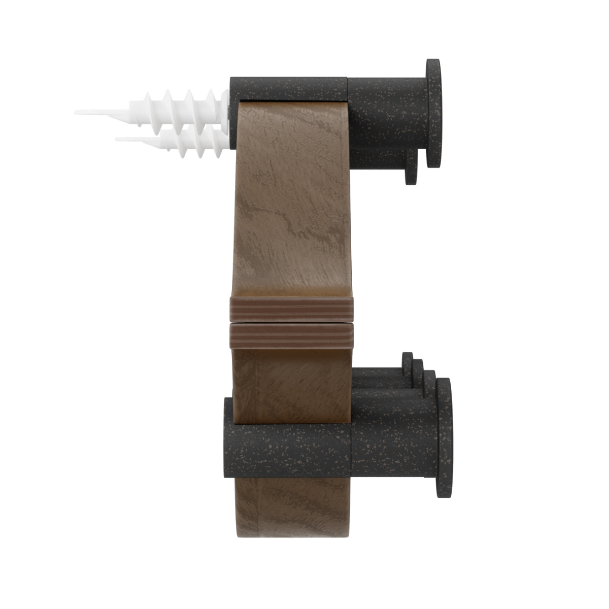 棚 壁 モンタージュ フック 6個付き 幅51×奥行6×高さ15cm ( Umbra アンブラ 壁掛け デザインフック 壁掛けフック ウォールフック 壁面収納 木製 おしゃれ コートハンガー 洋服掛け ハンガーフック 玄関 収納 カバン 帽子 ) 【ナチュラル】 ナチュラル