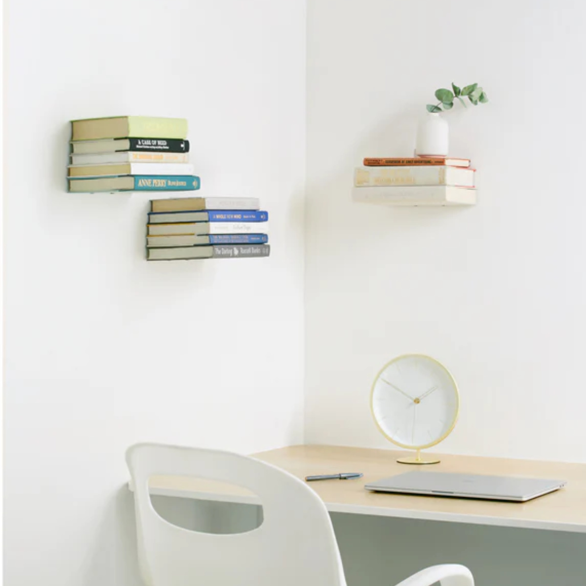 棚 壁 コンシール S 3個入り シルバー 幅14×奥行13×高さ14cm ( Umbra アンブラ ブックシェルフ 飾り棚 壁面収納 ディスプレイ ウォールシェルフ シェルフ 壁面 収納 ディスプレイラック おしゃれ リビング 玄関 見せる収納 )