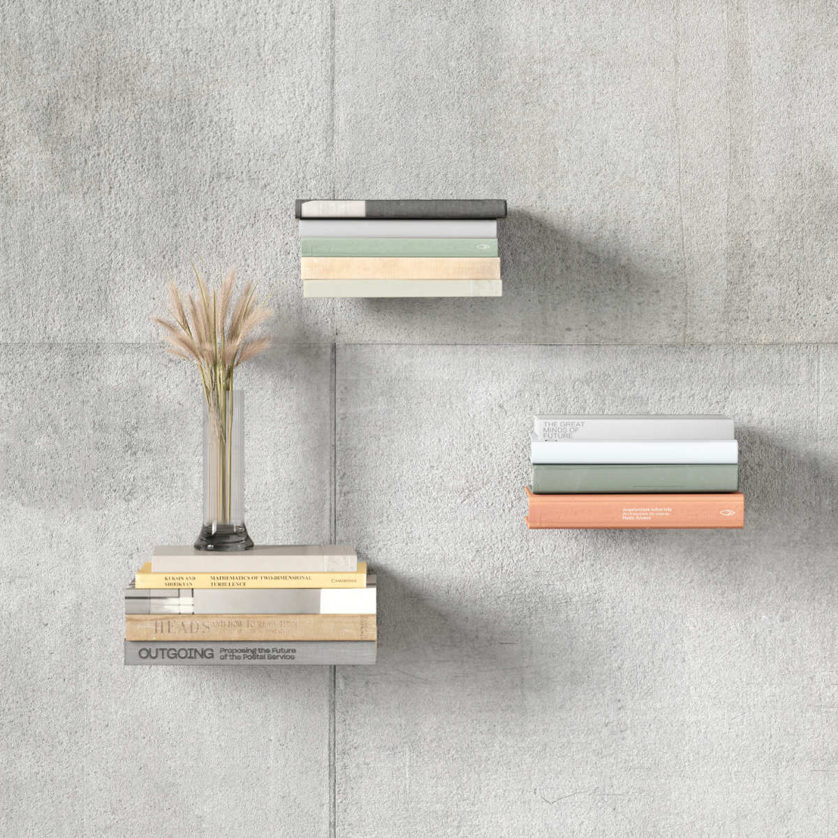 棚 壁 コンシール L 3個入り シルバー 幅18×奥行17×高さ14cm ( Umbra アンブラ ブックシェルフ 飾り棚 壁面収納 ディスプレイ ウォールシェルフ シェルフ 壁面 収納 ディスプレイラック おしゃれ リビング 玄関 見せる収納 )