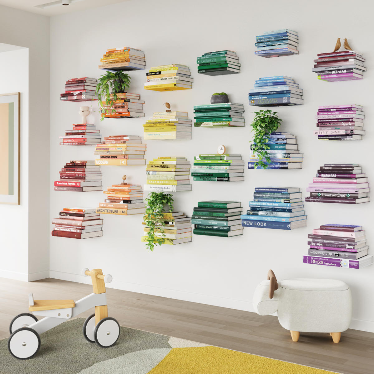 棚 壁 コンシール L 3個入り シルバー 幅18×奥行17×高さ14cm ( Umbra アンブラ ブックシェルフ 飾り棚 壁面収納 ディスプレイ ウォールシェルフ シェルフ 壁面 収納 ディスプレイラック おしゃれ リビング 玄関 見せる収納 )