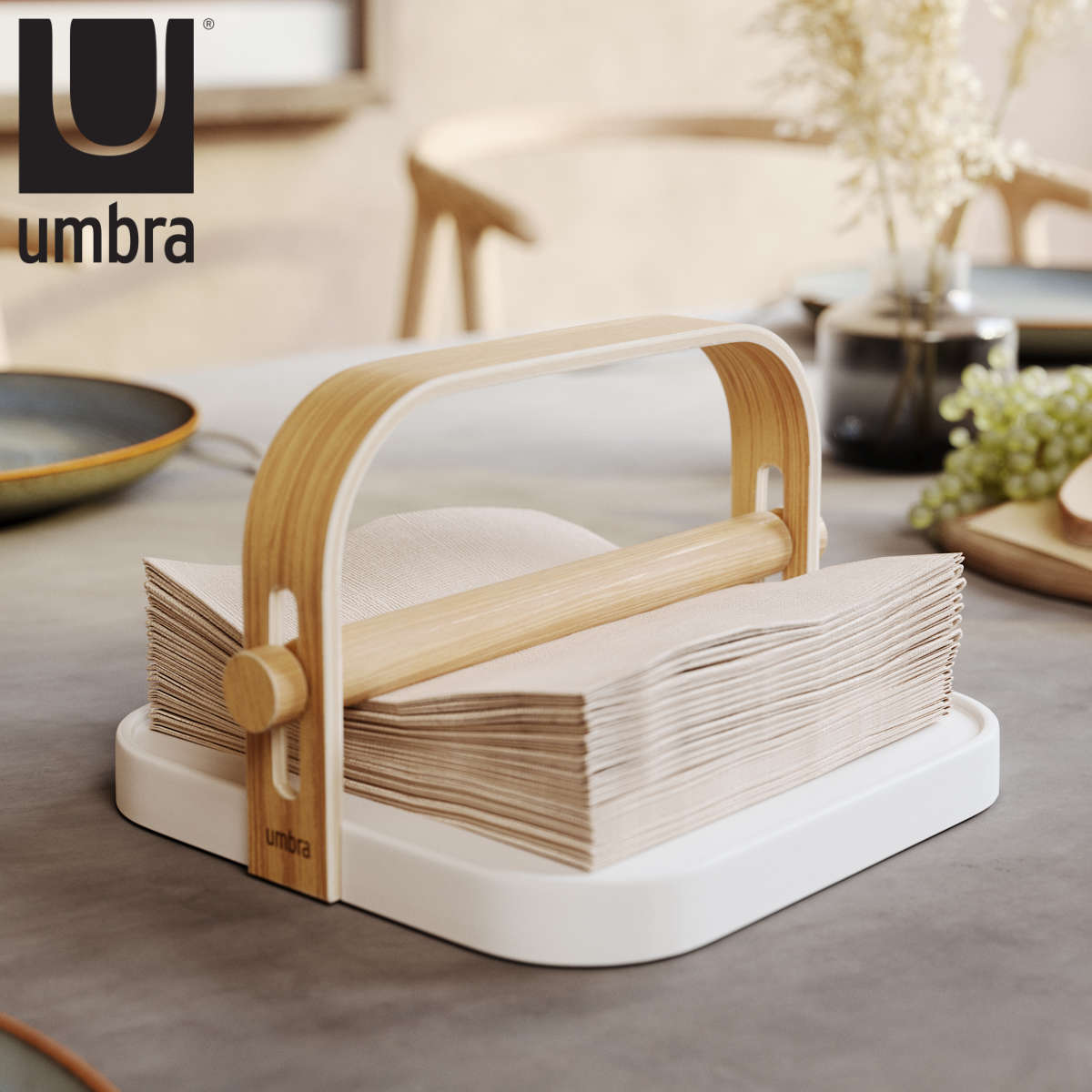 キッチンペーパーホルダー Umbra ベルウッド ナプキンホルダー ( アンブラ ペーパーホルダー 紙ナプキン ペーパーナプキン スタンド 置き 紙ナプキンホルダー ペーパーナプキン立て 押さえ BPAフリー ダイニング キッチン おしゃれ )