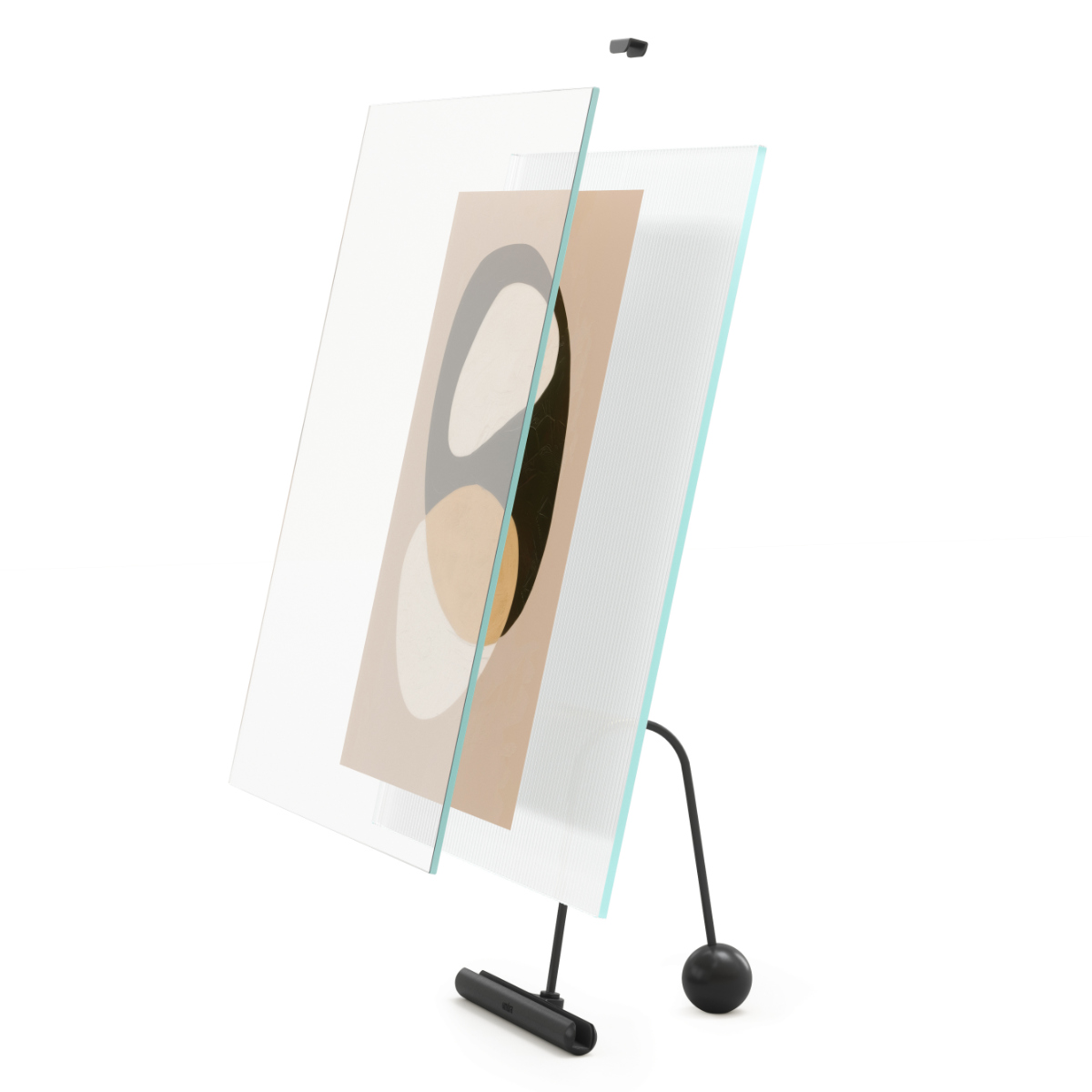 Umbra フルート フォトフレーム ガラス スチール 26×30cm ( 写真立て 写真 フレーム ガラス製 縦 横 6切 大きめ イーゼルデザイン リブガラス 溝付きガラス フルートガラス おしゃれ フォト 飾る インテリア 玄関 リビング ) 【ブラック】 ブラック