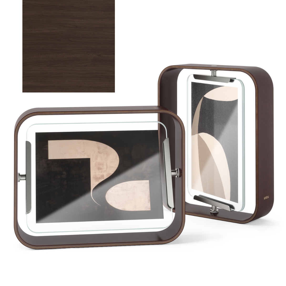 Umbra フォトフレーム ベルウッドデスクフレーム 18.8×23.9cm 木製 ガラス ( 写真立て 写真 フレーム 木 縦 横 2L判 回転 角度調整 おしゃれ フォト 飾る インテリア 玄関 リビング ) 【ブラック】 ブラック