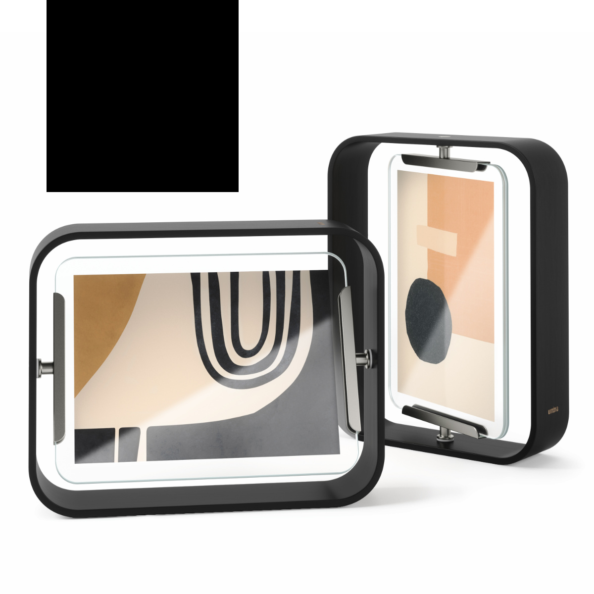 Umbra フォトフレーム ベルウッドデスクフレーム 18.8×23.9cm 木製 ガラス ( 写真立て 写真 フレーム 木 縦 横 2L判 回転 角度調整 おしゃれ フォト 飾る インテリア 玄関 リビング ) 【ブラック】 ブラック