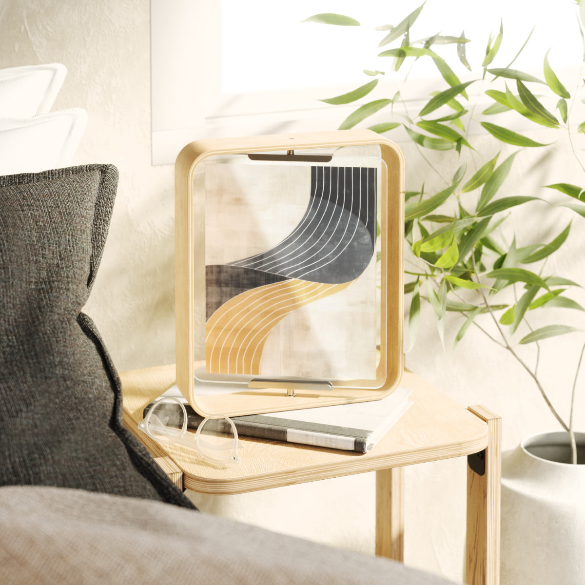 Umbra フォトフレーム ベルウッドデスクフレーム 26×31cm 木製 ガラス ( 写真立て 写真 フレーム 木 縦 横 6切 大きめ 六つ切り 回転 角度調整 おしゃれ フォト 飾る インテリア 玄関 リビング ) 【ブラック】 ブラック