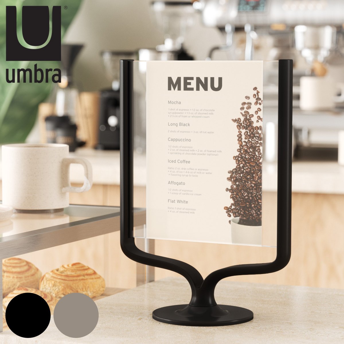 Umbra フォトフレーム ウィッシュボーン フォトディスプレイ ( 2L KG 写真立て フレーム フォトスタンド 縦 横 おしゃれ 卓上 写真 ガラス 写真フレーム 写真入れ インテリア 雑貨 フォト 飾る 壁 壁掛け ニッチ 玄関 ) 【ブラック】