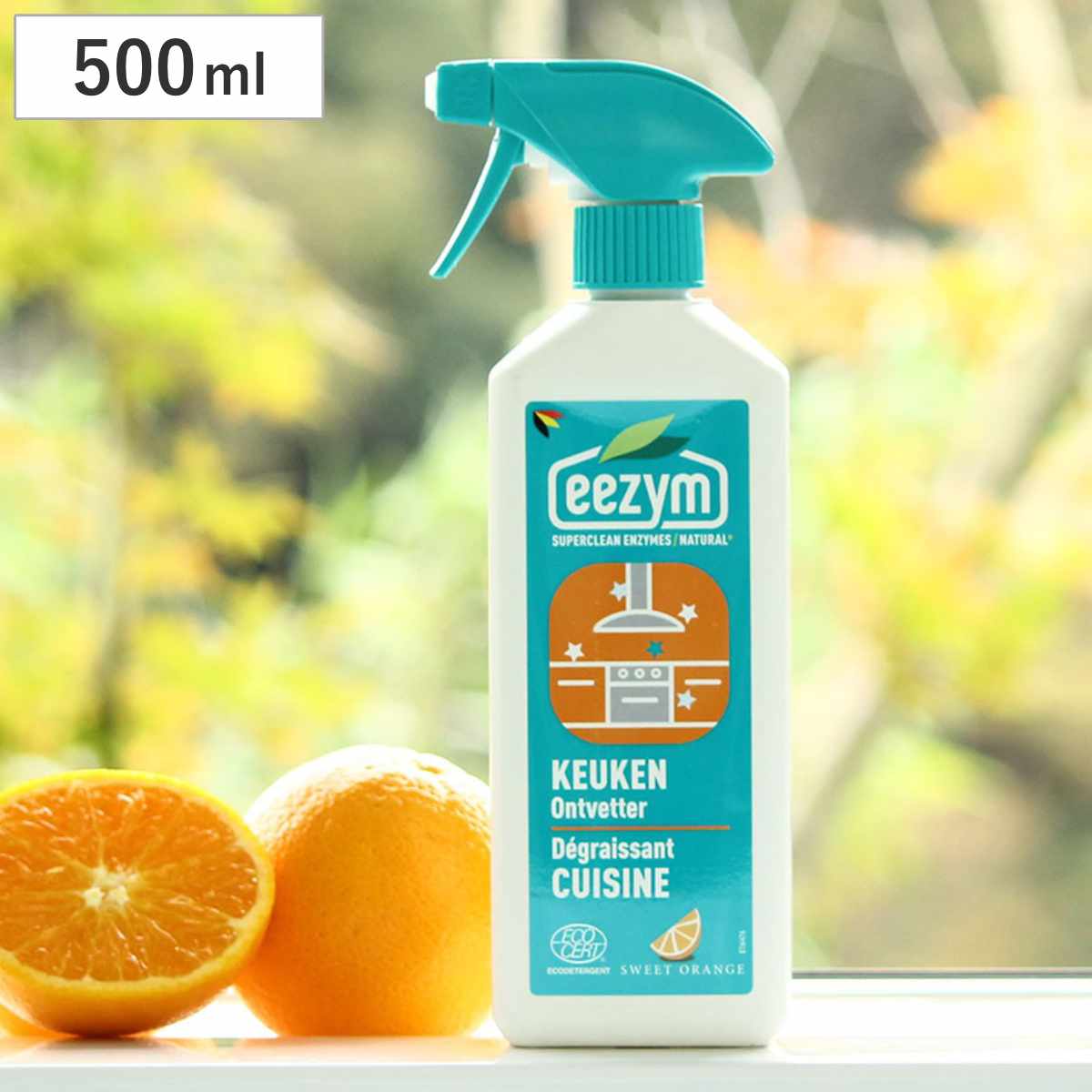 洗剤 eezym 酵素洗剤 酵素キッチンクリーナー 油汚れ用 オレンジ ( 家庭用洗剤 酵素 油汚れ 中性洗剤 台所 キッチン ベルギー製 掃除 コンロ レンジフード 換気扇 掃除用洗剤 掃除用品 )