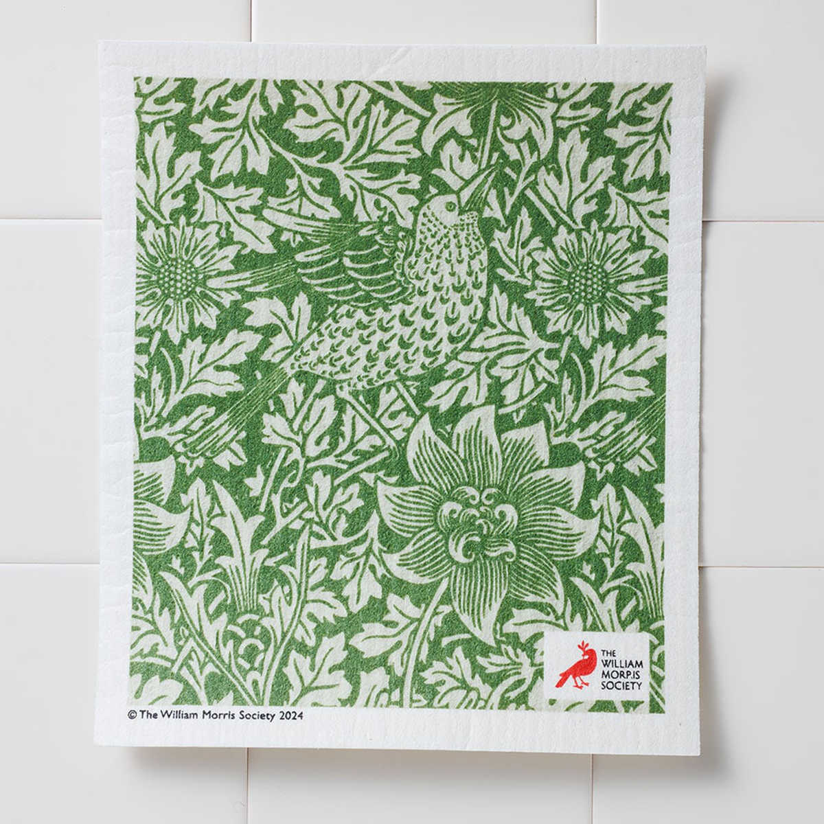 スポンジ バードアネモネ 吸水 エコンフォートハウス ウィリアムモリス 作業台 おしゃれ ( スポンジワイプ ふきん ウィリアム・モリス柄 北欧 ダスター 水切り 掃除 スウェーデン 万能 吸収力 キッチン掃除 洗える 煮沸OK )