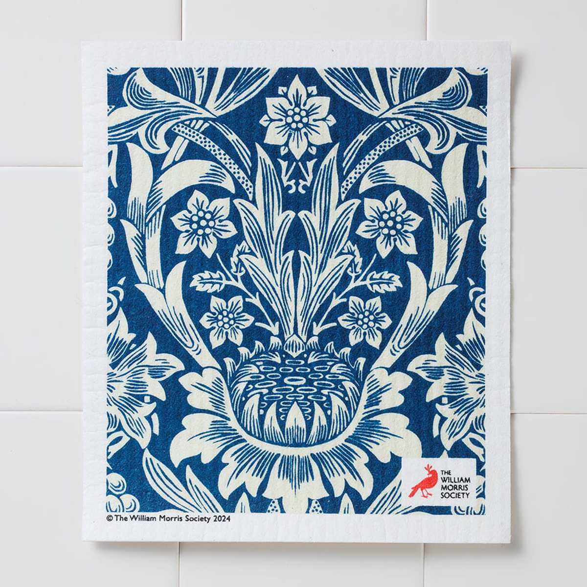 スポンジ サンフラワー 吸水 エコンフォートハウス ウィリアムモリス 作業台 おしゃれ ( スポンジワイプ ふきん ウィリアム・モリス柄 北欧 ダスター 水切り 掃除 スウェーデン 万能 吸収力 キッチン掃除 洗える 煮沸OK )