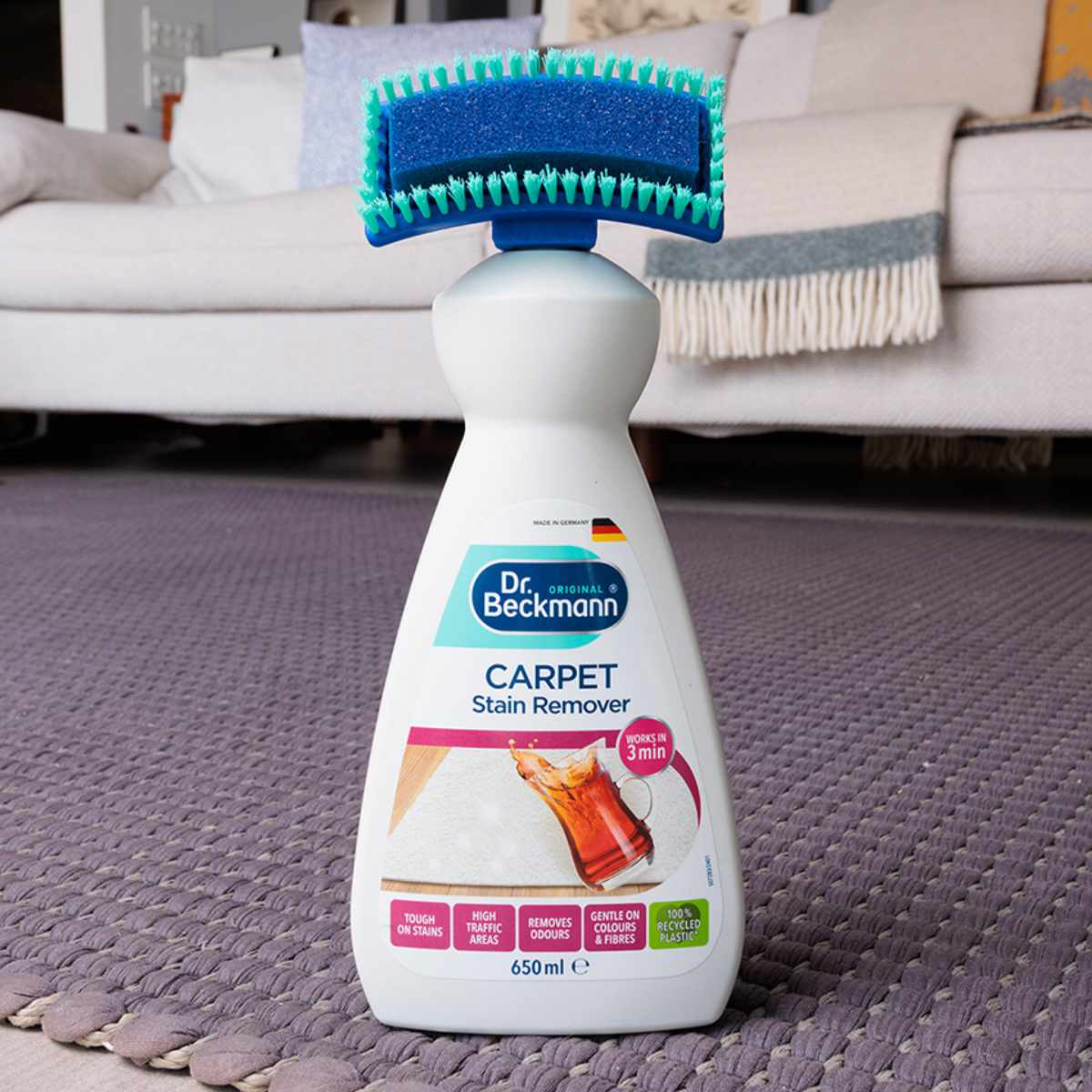 シミ取り剤 Dr.Beckmann ベックマン カーペット ソファ ステインリムーバー 汚れ落とし （ ブラシ付き リムーバー カーペット掃除 カーペットシミ 汚れ 消臭 リビング 車内 掃除 クリーナー 掃除グッズ 洗剤 ドイツ製 ）