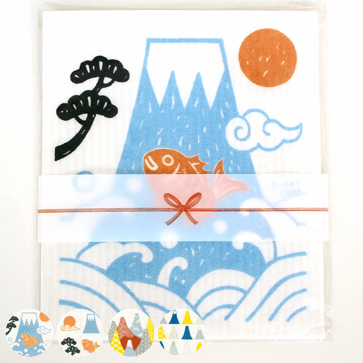 スポンジワイプ スポンジ 食器拭き ふきん ギフト （ ダスター 吸水 布巾 おしゃれ 天然素材 日本柄 水切り 掃除 万能 吸収力 キッチン掃除 洗える 煮沸OK 北欧 ） 【赤】