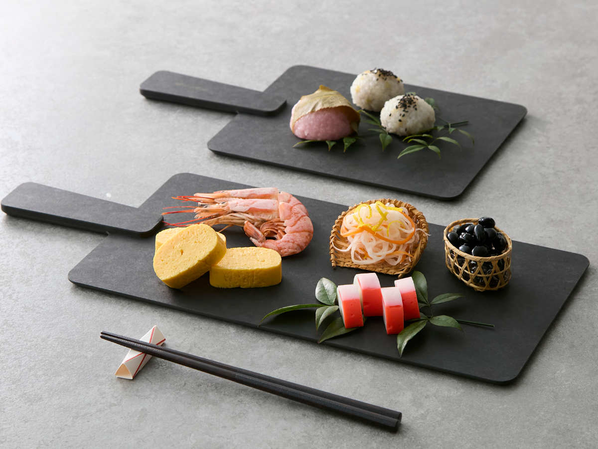 エピキュリアン 持ち手付きカッティングボード M 木製 ハンディボード まな板 ( まないた マナイタ 俎板 Mサイズ 薄型 軽量 食洗機対応 キッチン おしゃれ 天然木 繊維 合成 トレー プレート 取っ手 両面使用 下ごしらえ 調理用品 ) 【ナチュラル】 ナチュラル