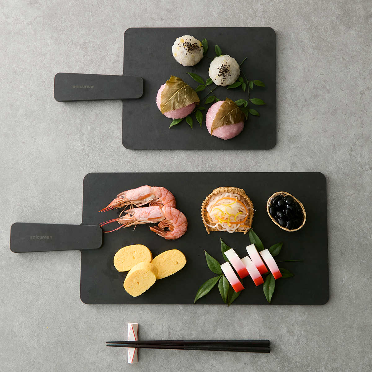 エピキュリアン 持ち手付きカッティングボード M 木製 ハンディボード まな板 ( まないた マナイタ 俎板 Mサイズ 薄型 軽量 食洗機対応 キッチン おしゃれ 天然木 繊維 合成 トレー プレート 取っ手 両面使用 下ごしらえ 調理用品 ) 【ナチュラル】 ナチュラル