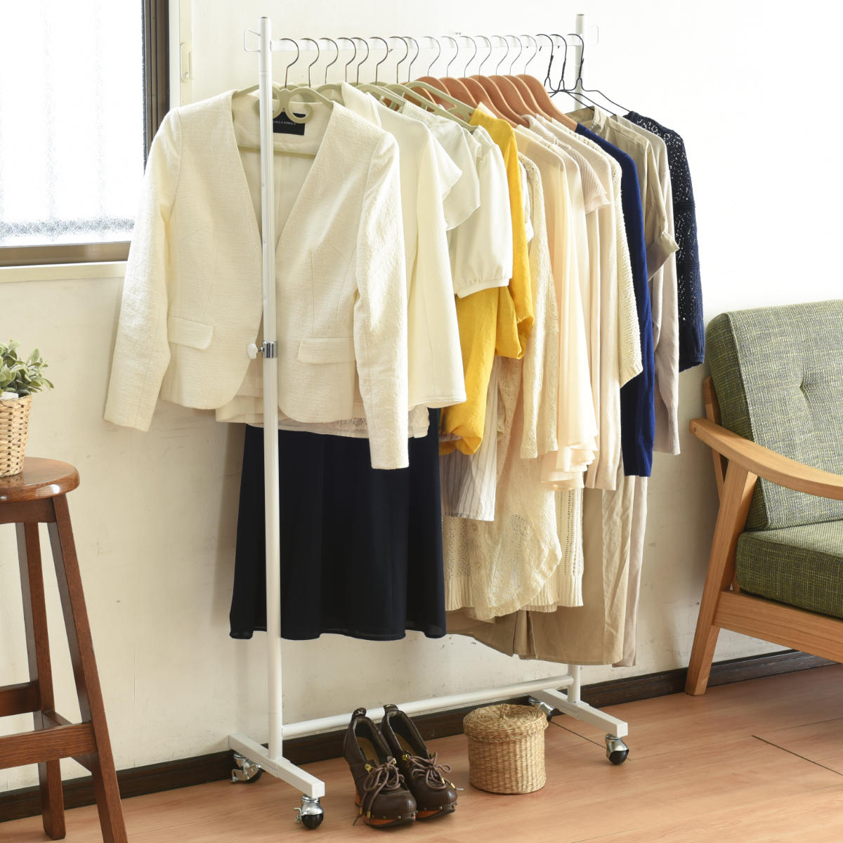 在庫処分特価】 パイプハンガー 収納アップ 頑丈ナナメ掛けハンガー