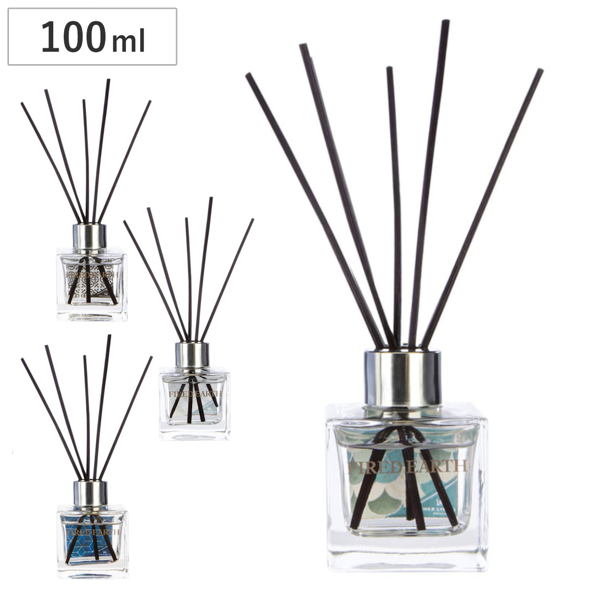 ディフューザー ファイヤードアース 100ml （ リードディフューザー アロマディフューザー スティック コンパクトサイズ FIRED EARTH 紅茶の香り ルームフレグランス インテリア おしゃれ 香り ガラス 芳香剤 アロマ フレグランス ） 【グリーンティー×ベルガモット】