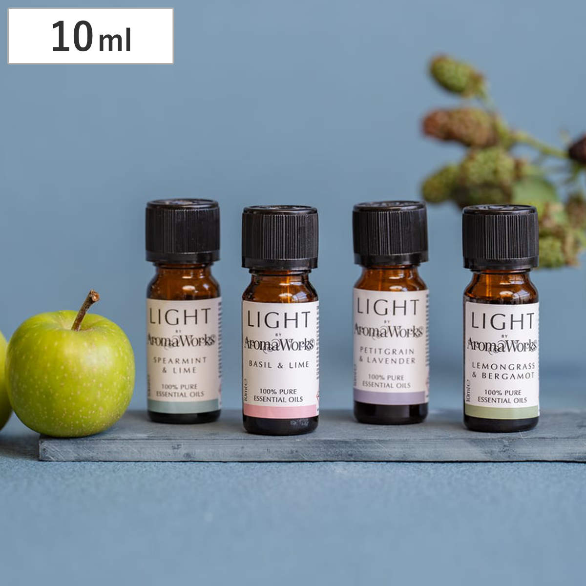エッセンシャルオイル アロマワークス 10ml （ 芳香用オイル 100％ピュアエッセンシャルオイル 精油 化学物質不使用 おしゃれ 香り リフレッシュ リラックス 天然 100％ 芳香療法 リラクゼーション ） 【スペアミント×ライム】