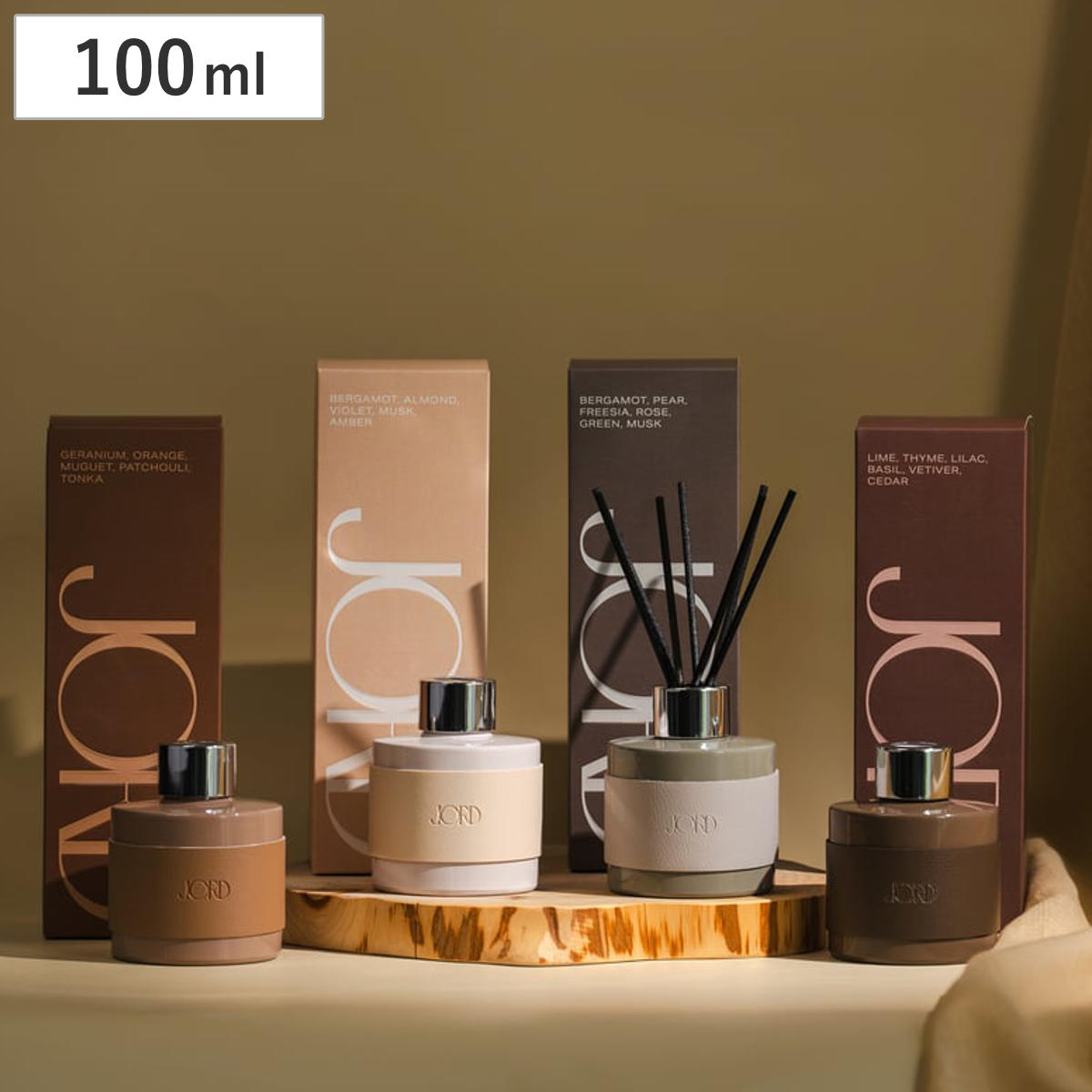 ディフューザー JORDヨルド 100ml （ リードディフューザー アロマディフューザー スティック ガラス 芳香剤 おしゃれ スリーブ付き ルームフレグランス インテリア 香り フレグランス コンパクトサイズ ） 【ゴールデンダスク】