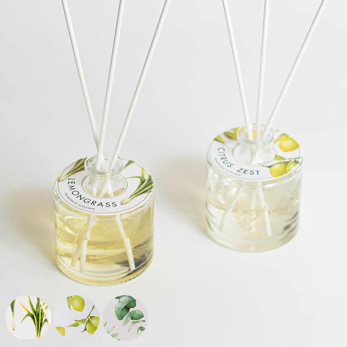 ディフューザー グリーンオアシス 70ml （ リードディフューザー アロマディフューザー スティック ガラス 芳香剤 箱入り ドライフラワー入り ルームフレグランス インテリア おしゃれ 香り フレグランス 爽やかな香り 柑橘系 ） 【レモングラス】