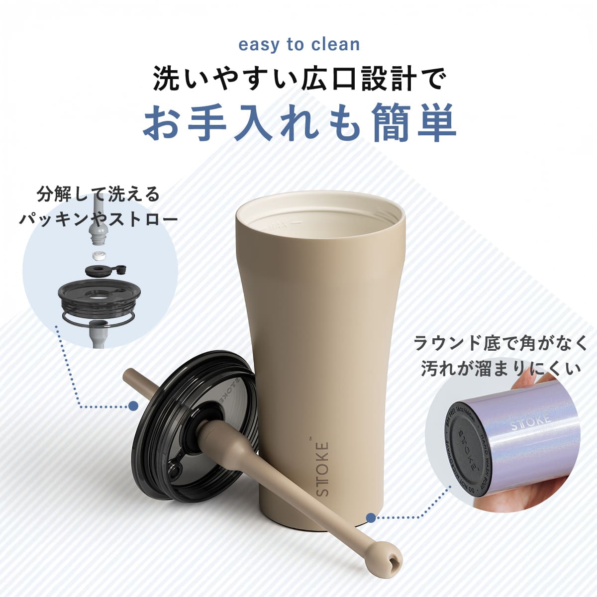STTOKE ストーク ストロータンブラー 20oz 590ml ( ストロー 保温 保冷 蓋付き 真空構造 完全密封 こぼれない おしゃれ 溢れない 真空断熱 水筒 コーヒー スポドリ 炭酸 OK 広口形状 滑り止め ) 【サンバーストオレンジ】 サンバーストオレンジ