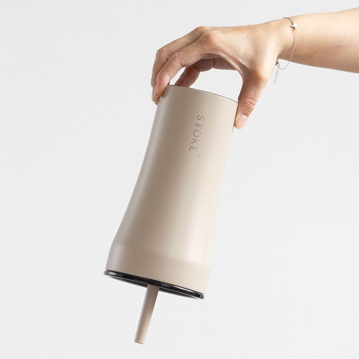 STTOKE ストーク ストロータンブラー 20oz 590ml ( ストロー 保温 保冷 蓋付き 真空構造 完全密封 こぼれない おしゃれ 溢れない 真空断熱 水筒 コーヒー スポドリ 炭酸 OK 広口形状 滑り止め ) 【サンバーストオレンジ】 サンバーストオレンジ