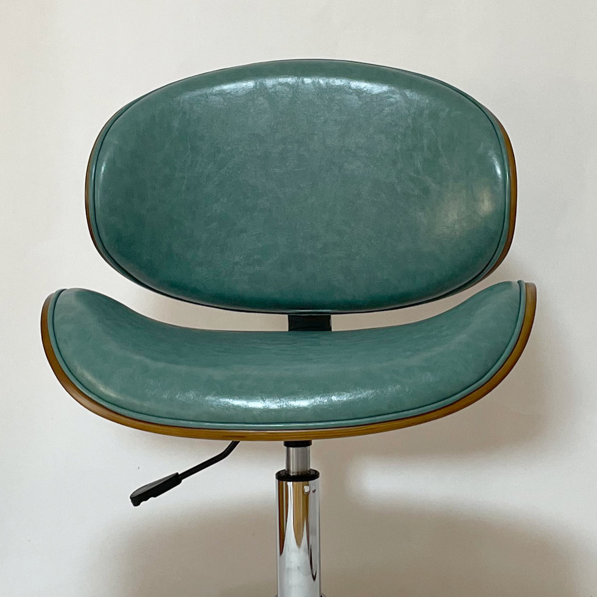 オフィスチェア 昇降式 座面高43~54.5cm 合皮タイプ デスクチェア KNOX ( 椅子 イス いす チェア キャスター付き 高さ調節 曲木 木目 レザー調 おしゃれ 高級感 ) 【グリーン】 グリーン