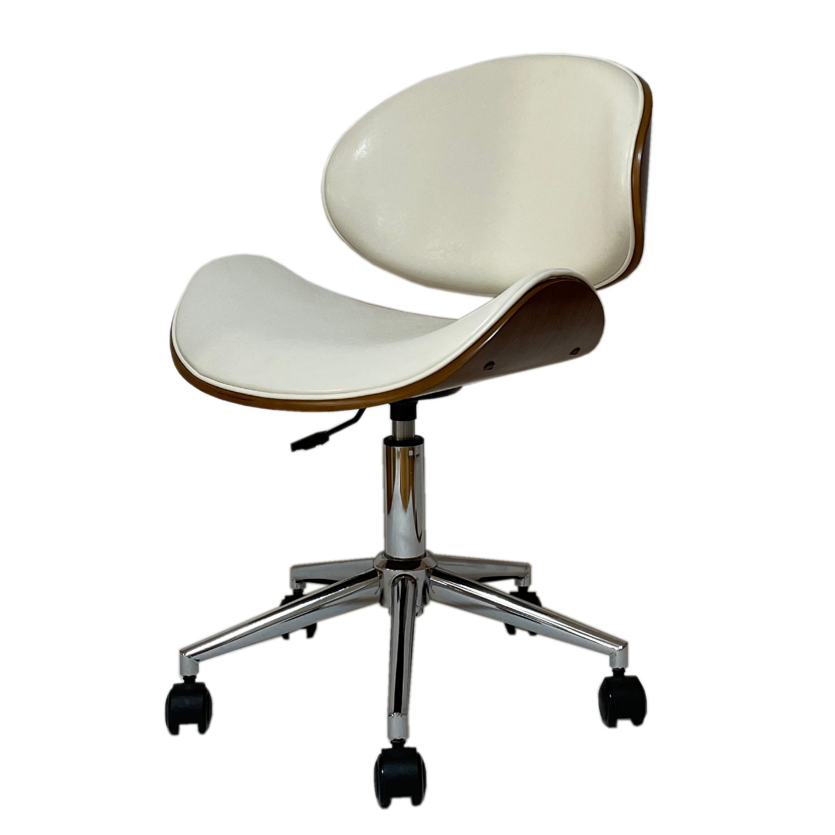 オフィスチェア 昇降式 座面高43~54.5cm 合皮タイプ デスクチェア KNOX ( 椅子 イス いす チェア キャスター付き 高さ調節 曲木 木目 レザー調 おしゃれ 高級感 ) 【グリーン】 グリーン