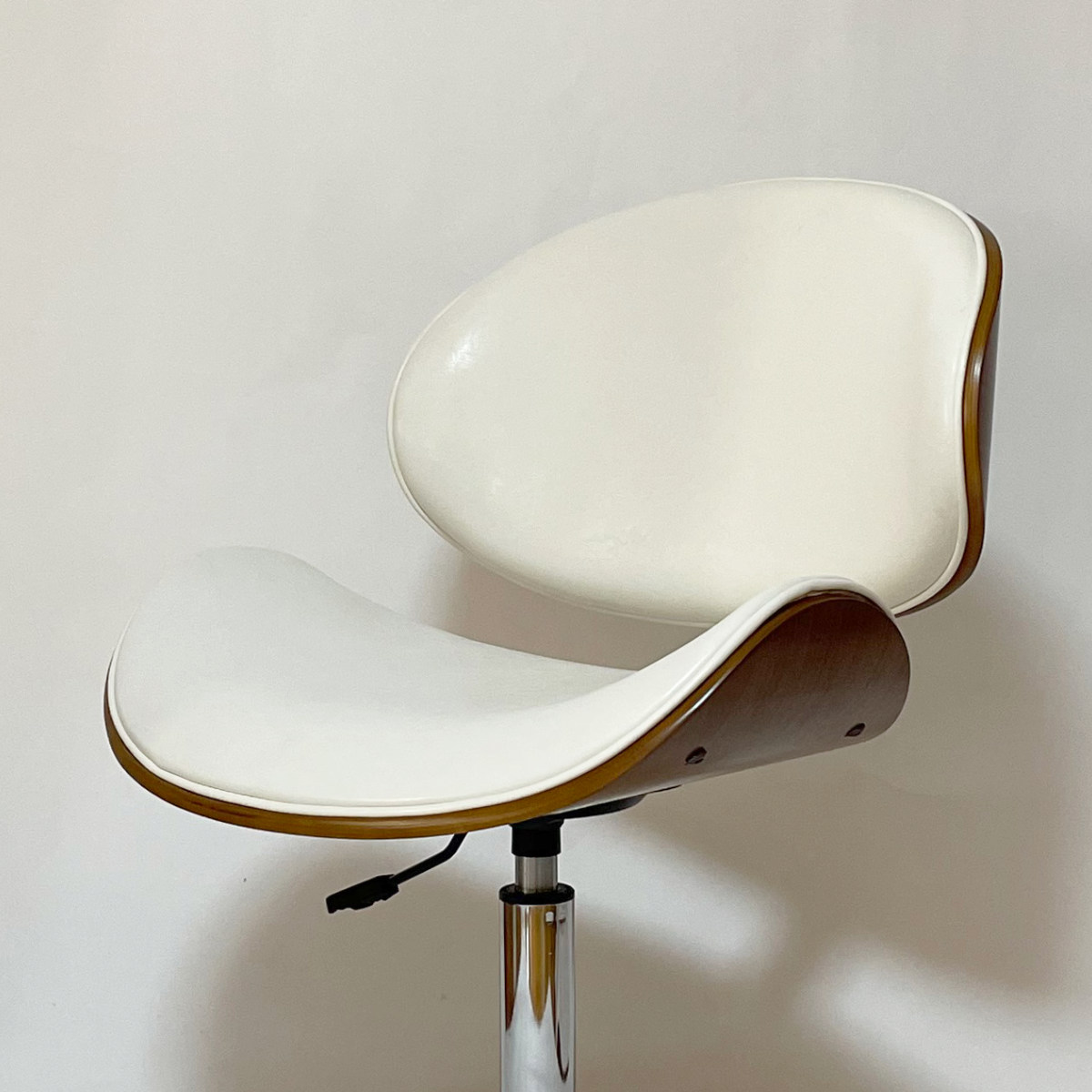 オフィスチェア 昇降式 座面高43~54.5cm 合皮タイプ デスクチェア KNOX ( 椅子 イス いす チェア キャスター付き 高さ調節 曲木 木目 レザー調 おしゃれ 高級感 ) 【グリーン】 グリーン