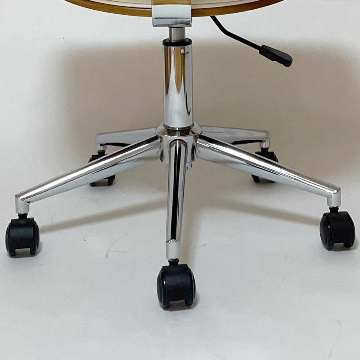 オフィスチェア 昇降式 座面高43~54.5cm 合皮タイプ デスクチェア KNOX ( 椅子 イス いす チェア キャスター付き 高さ調節 曲木 木目 レザー調 おしゃれ 高級感 ) 【グリーン】 グリーン