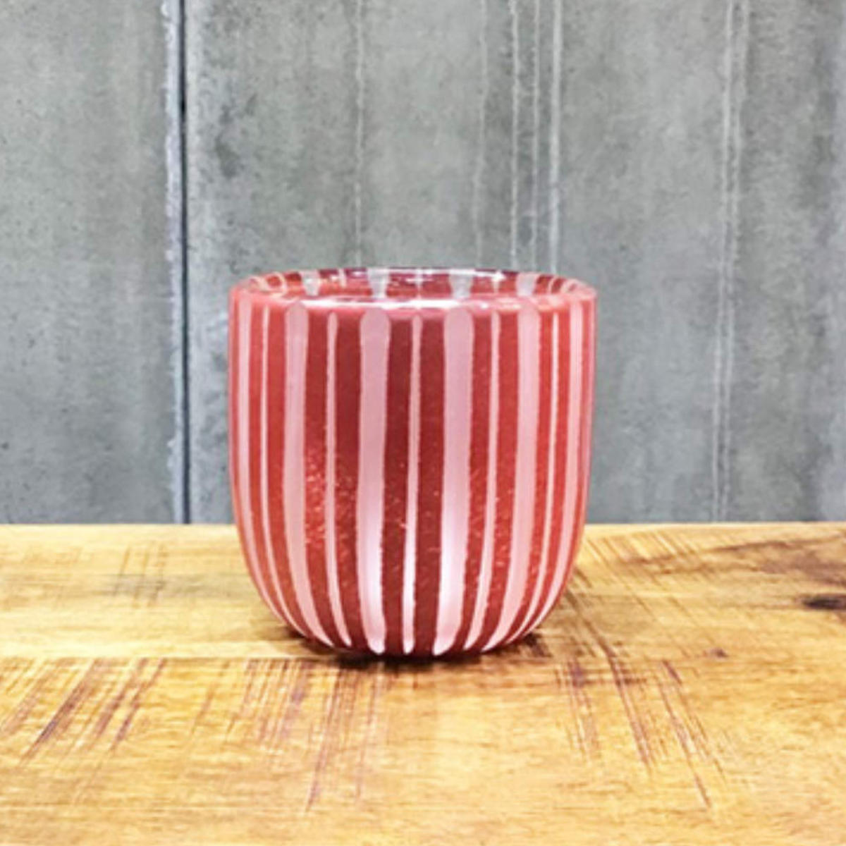 花瓶 DGガラスストライプルスト 直径10.5×高さ10.5cm ガラス