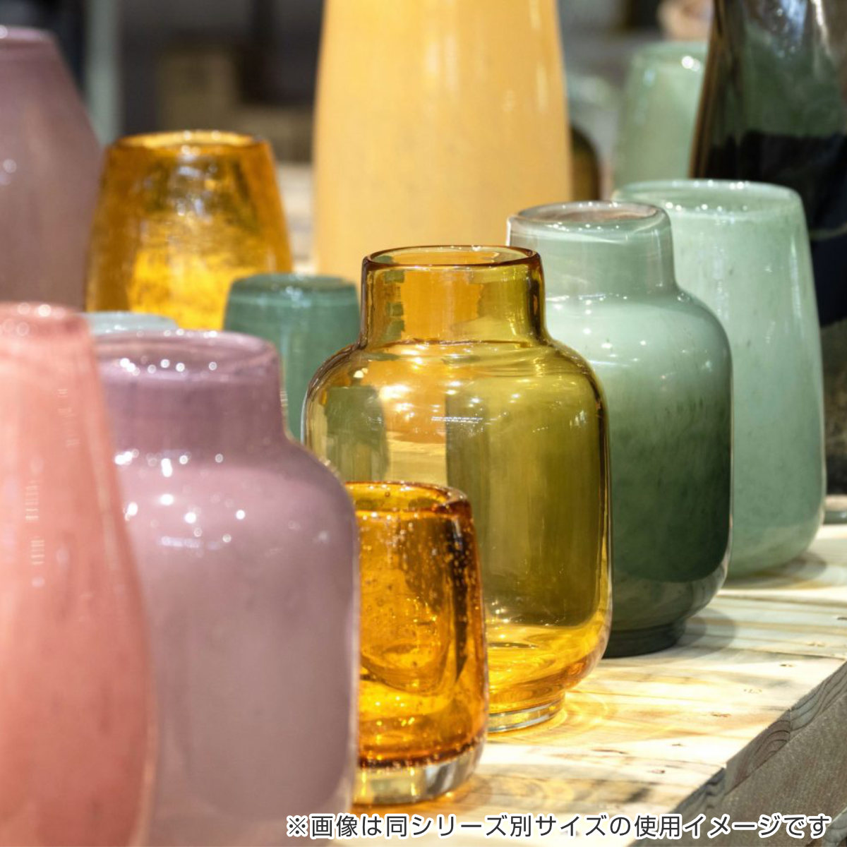 花瓶 DGガラスストライプルスト 直径10.5×高さ10.5cm ガラス