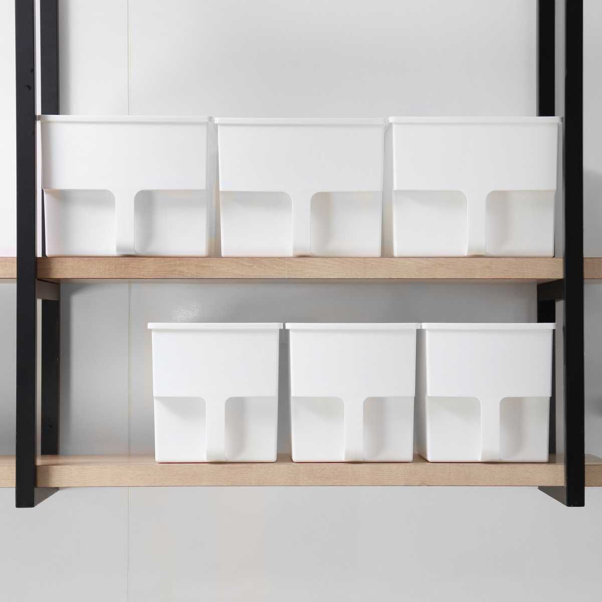 キッチン収納ケース 吊り戸棚ボックスワイド 幅24cm 6個セット ( キッチンストッカー ワイド 取っ手付き 吊戸棚 ケース 吊戸棚ボックス 吊り戸棚ストッカー 吊戸棚収納 戸棚収納 収納BOX 吊り戸棚 キッチン 収納 整理ケース ) 【ブラウン】 ブラウン