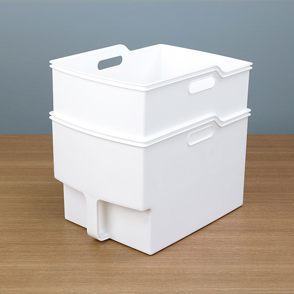 吊戸棚ボックス スリム4個 ワイド4個 ( 幅18.5cm 幅24cm キッチンストッカー 取っ手付き 吊戸棚 ケース ボックス 吊り戸棚ストッカー キッチン収納ケース 戸棚収納 収納BOX 吊り戸棚 キッチン 収納 整理ケース ) 【ブラウン】 ブラウン